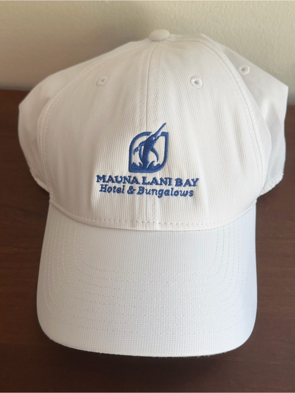 Nike White Baseball Cap with Blue Embroidered Mauna Lani Bay Logo